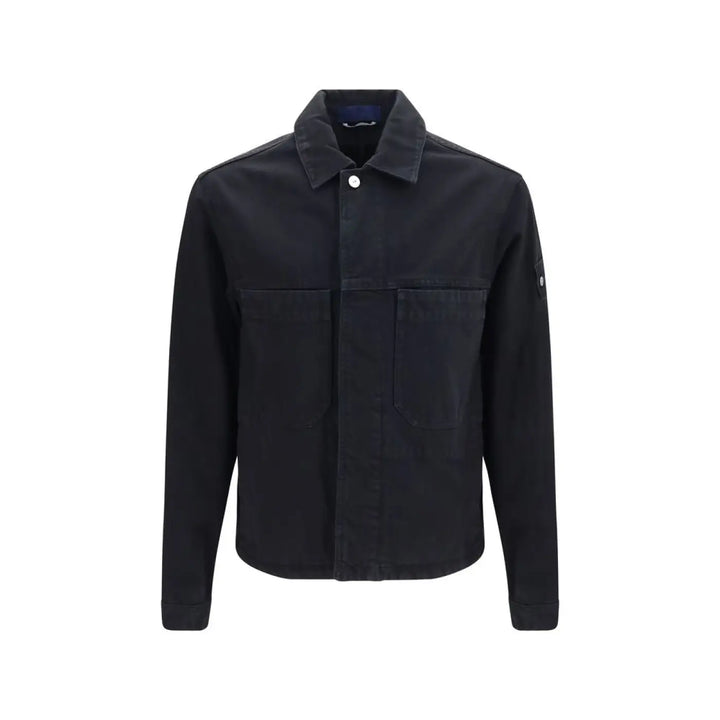 Stone Island Black Cotton Biker Jacket