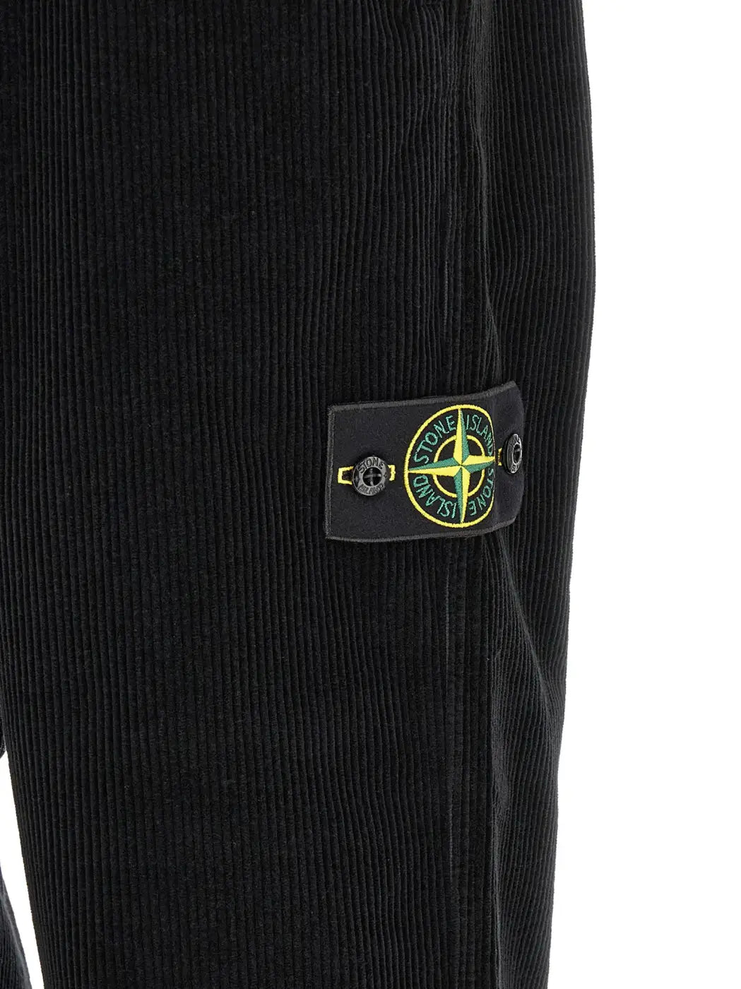 Stone Island Black Cotton Casual Pants
