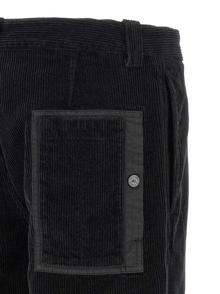 Stone Island Black Cotton Casual Pants