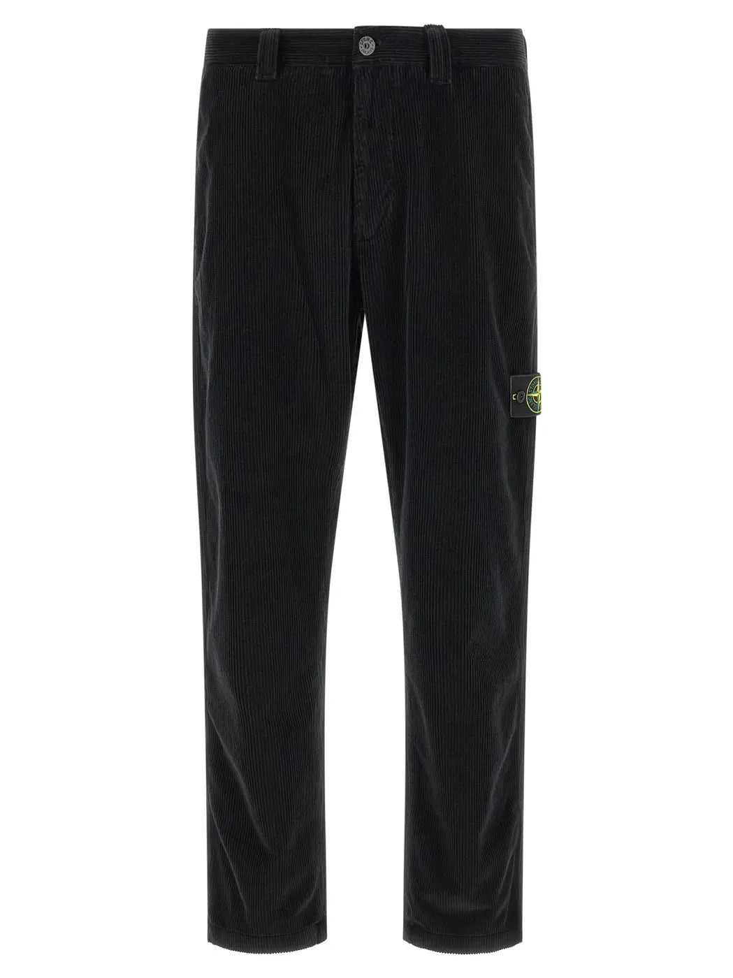 Stone Island Black Cotton Casual Pants