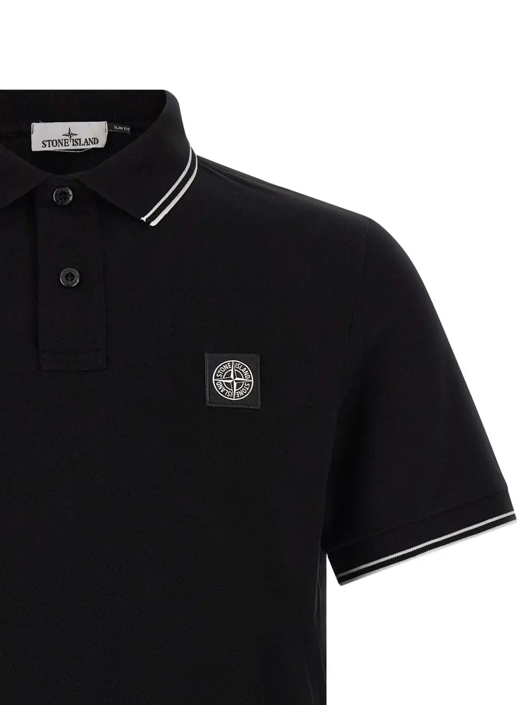 Stone Island Black Cotton Polo Shirt
