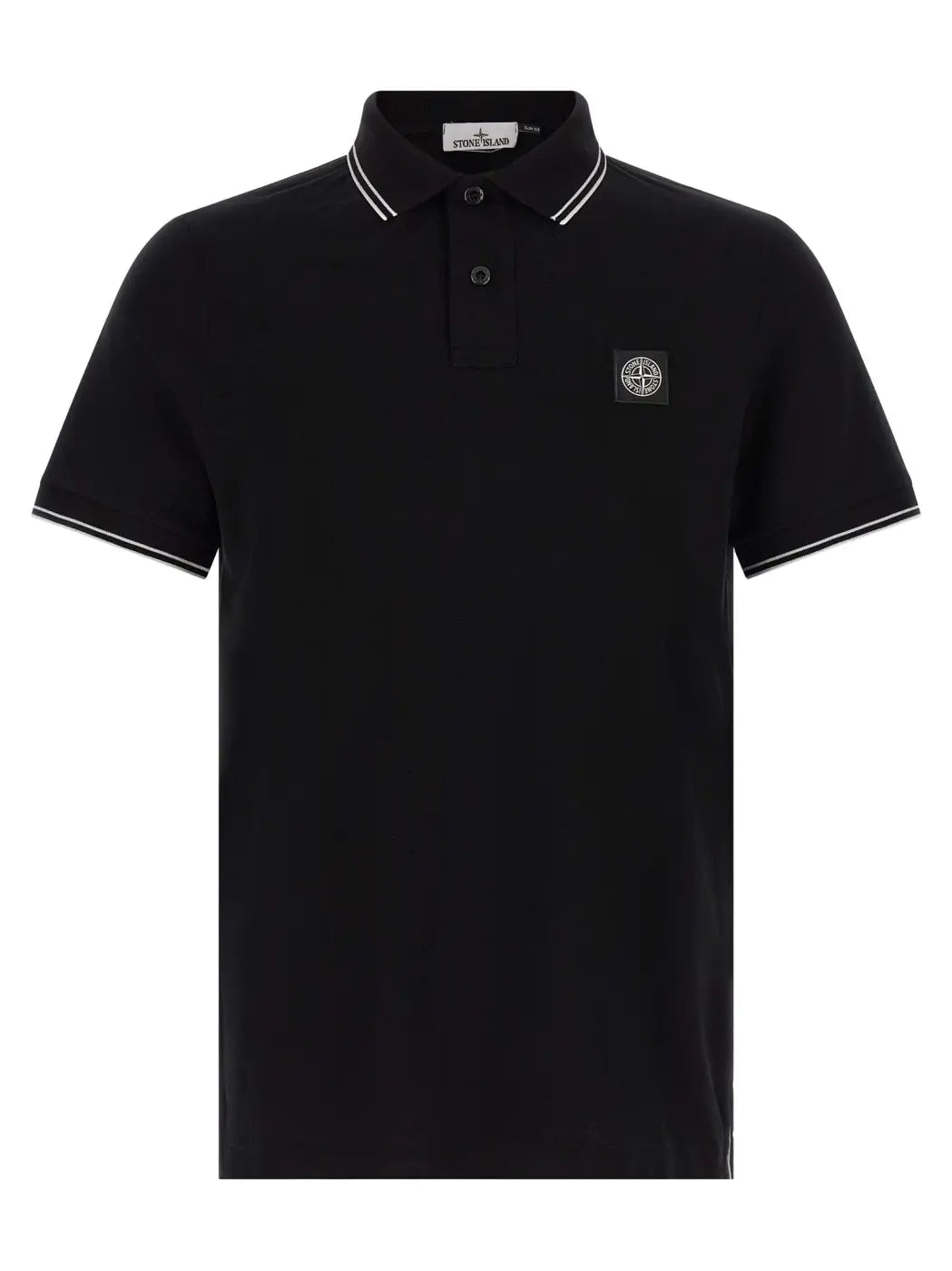 Stone Island Black Cotton Polo Shirt