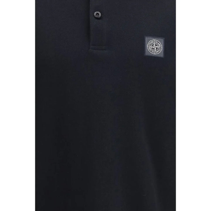 Stone Island Black Cotton Polo Shirt