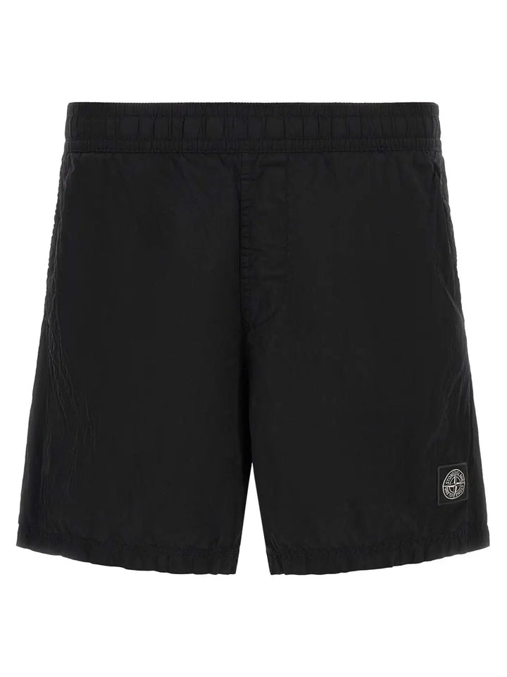 Stone Island Black Polyamide Cargo Shorts