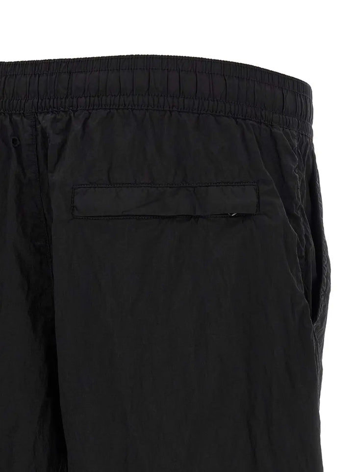 Stone Island Black Polyamide Cargo Shorts