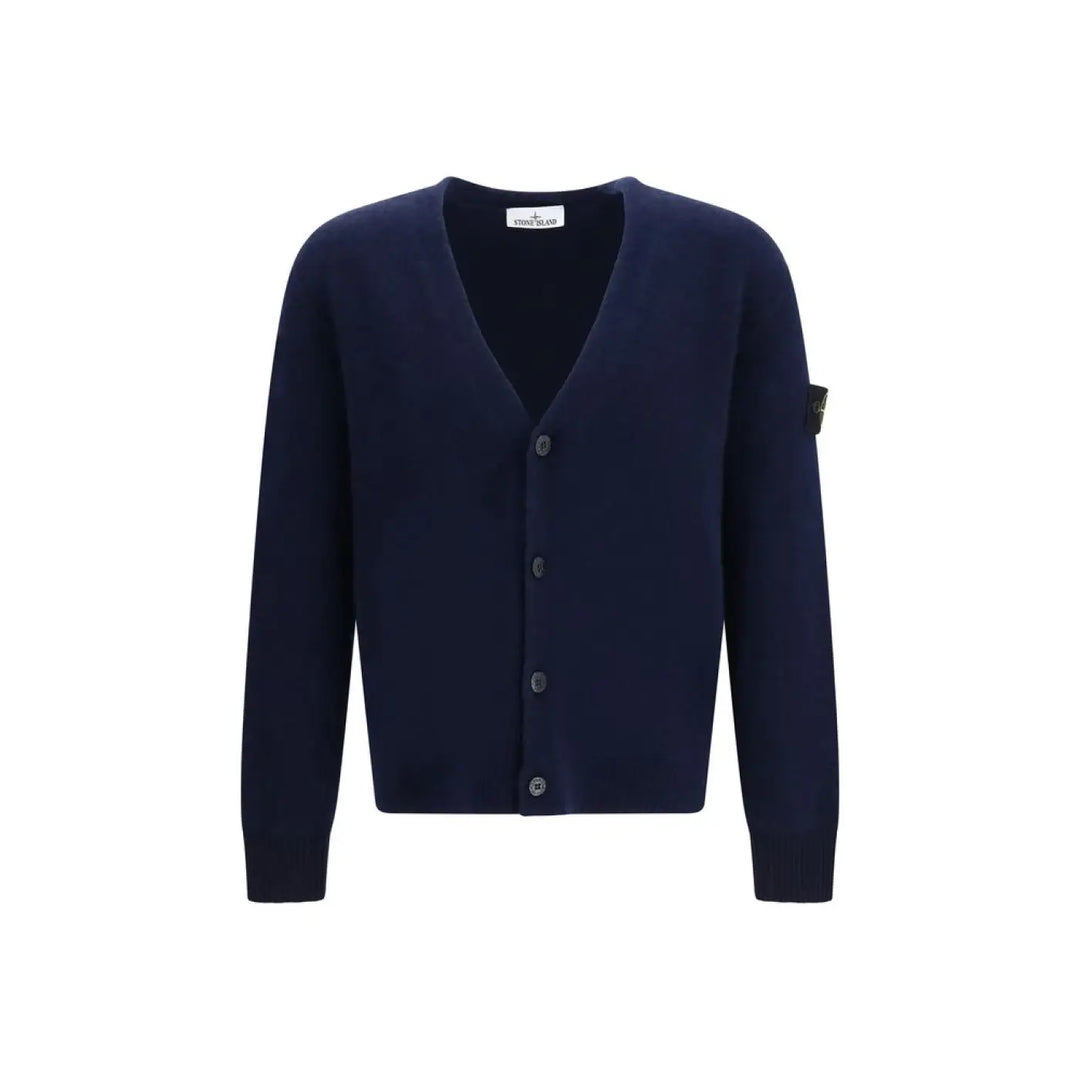 Stone Island Blue Alpaca Vicugna Pacos Cardigan