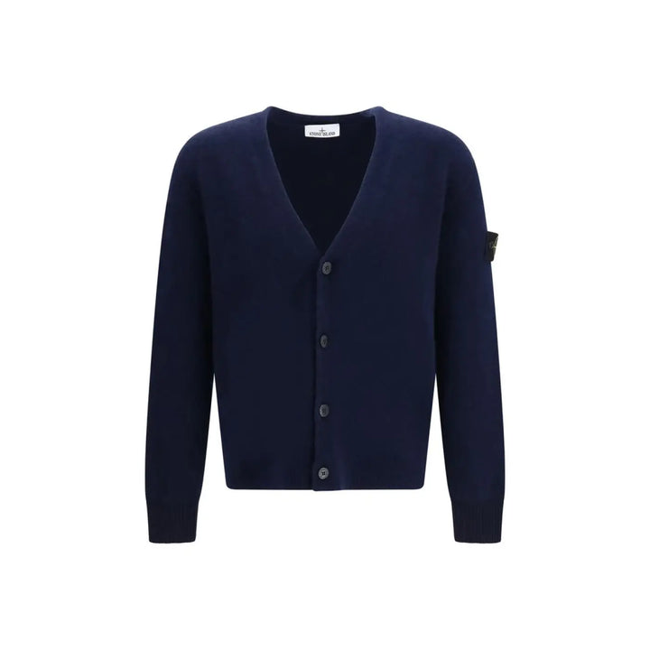 Stone Island Blue Alpaca Vicugna Pacos Cardigan