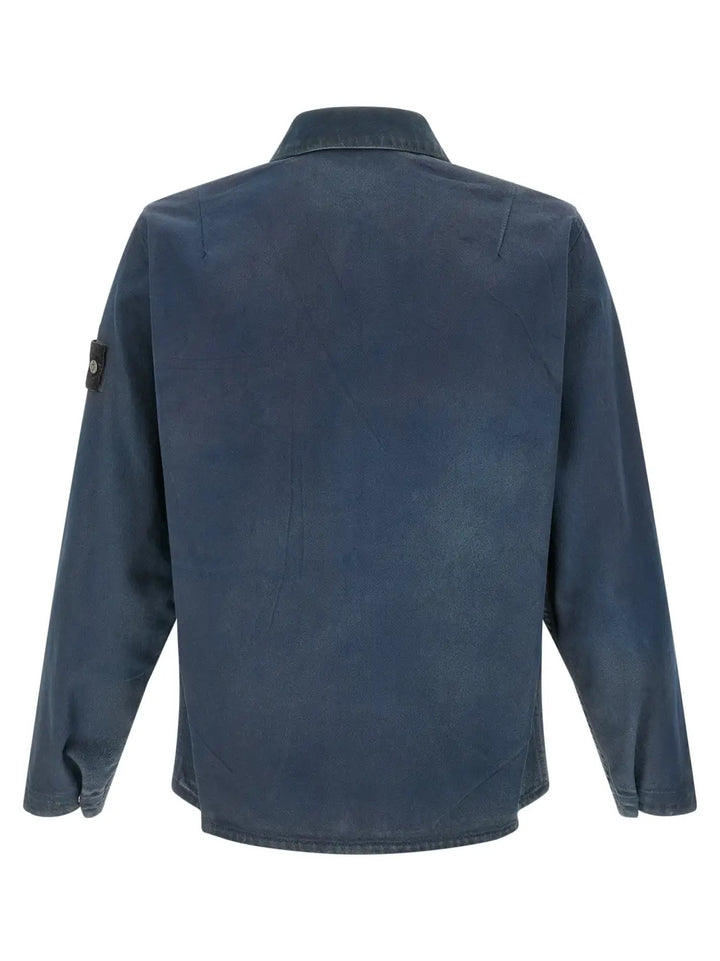 Stone Island Blue Cotton Blouse