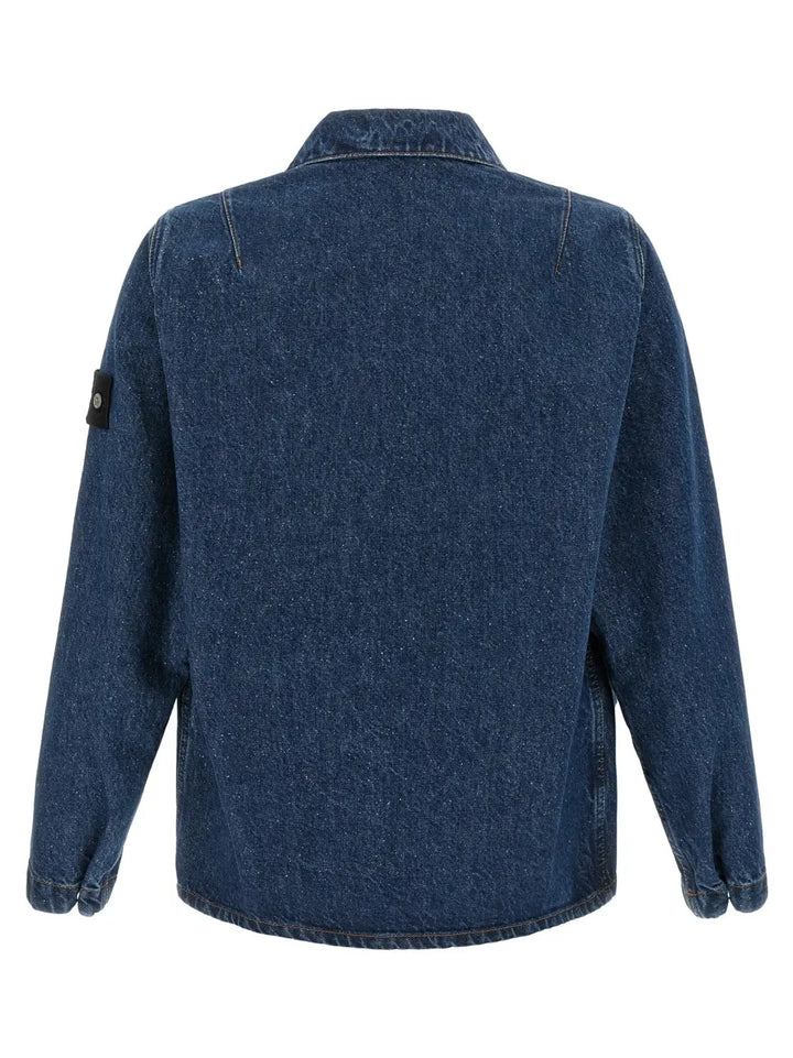 Stone Island Blue Cotton Blouse