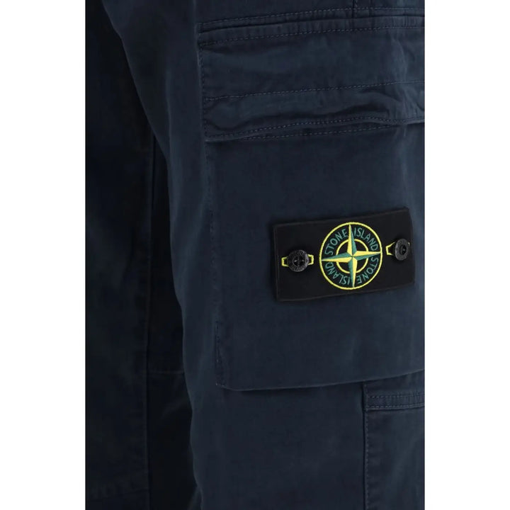 Stone Island Blue Cotton Cargo Pants