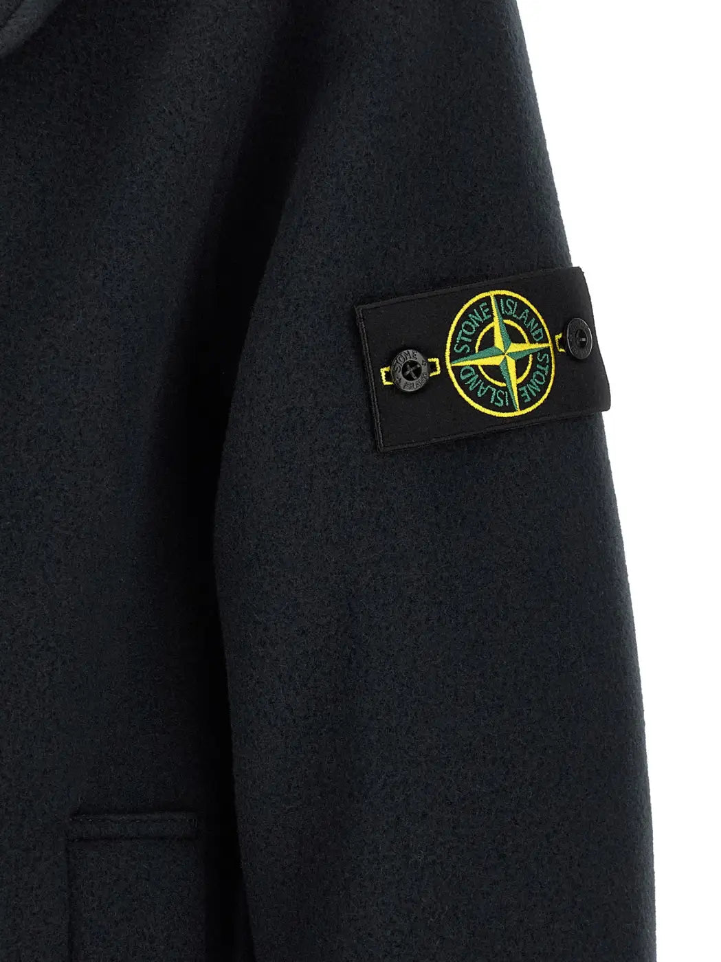 Stone Island Blue Cotton Coat