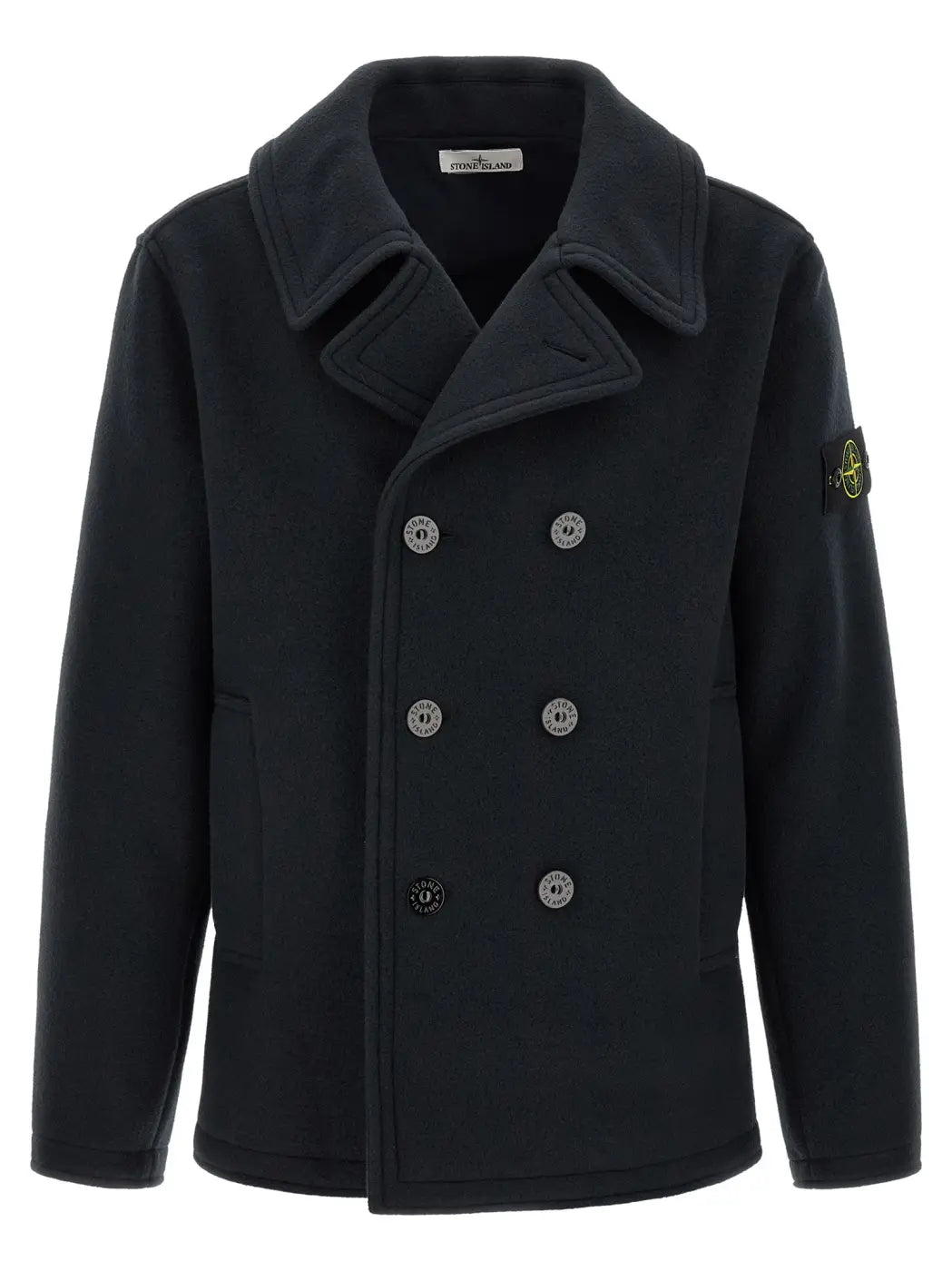 Stone Island Blue Cotton Coat