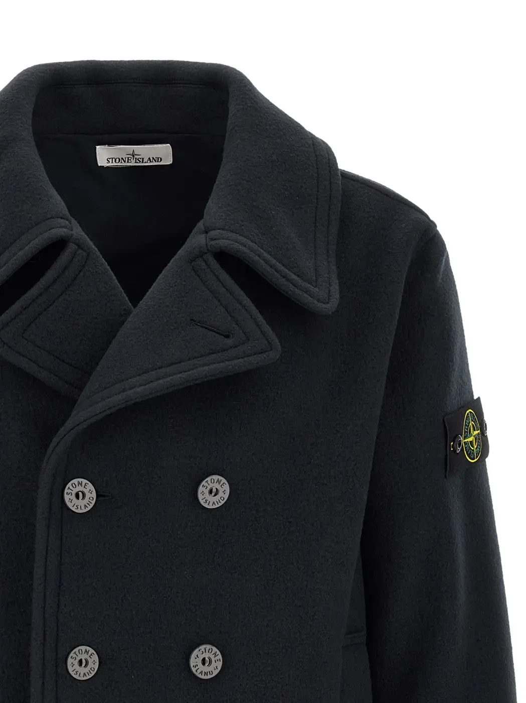 Stone Island Blue Cotton Coat