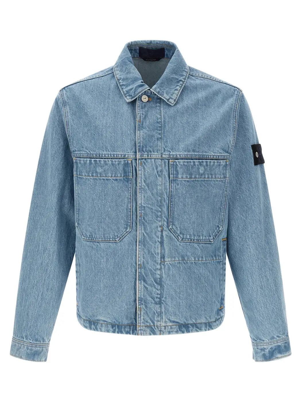 Stone Island Blue Cotton Denim Jacket