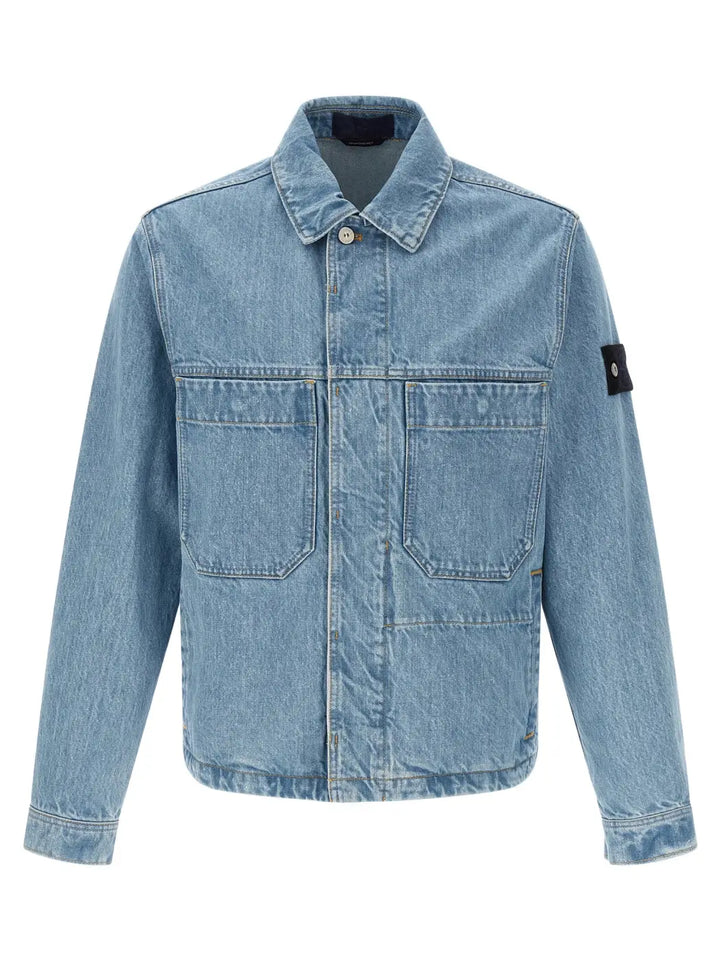 Stone Island Blue Cotton Denim Jacket