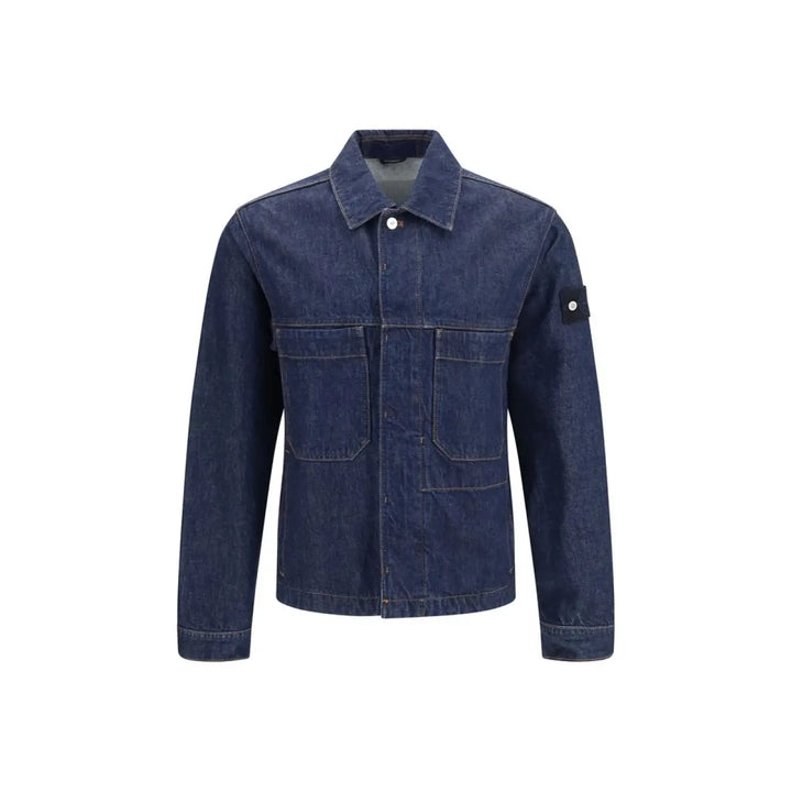 Stone Island Blue Cotton Denim Jacket