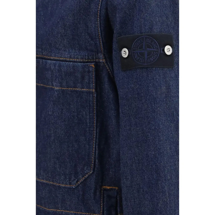 Stone Island Blue Cotton Denim Jacket