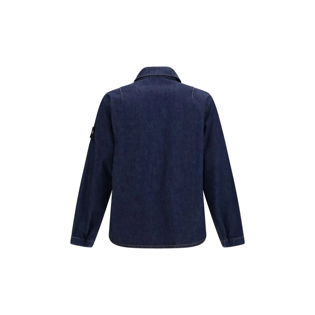 Stone Island Blue Cotton Denim Jacket
