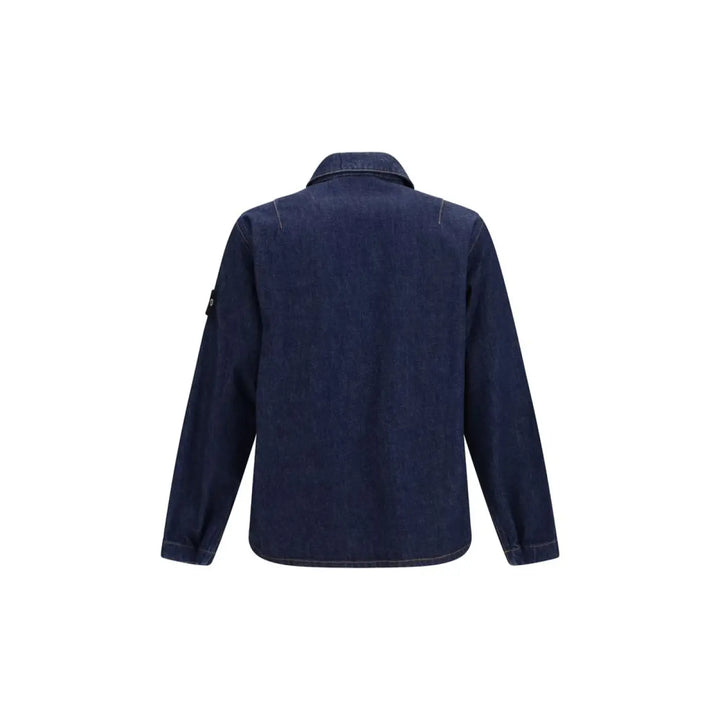 Stone Island Blue Cotton Denim Jacket