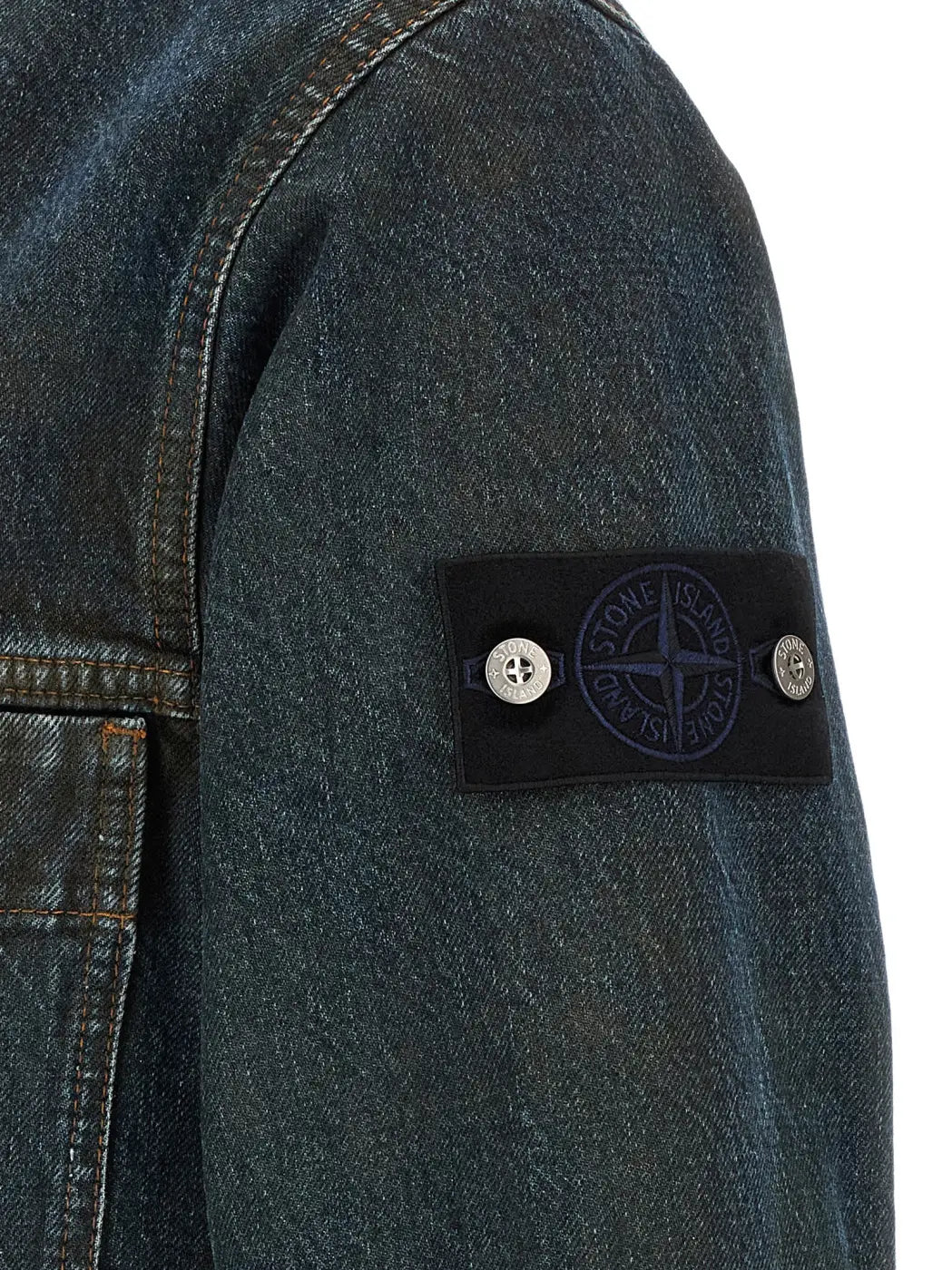 Stone Island Blue Cotton Denim Jacket