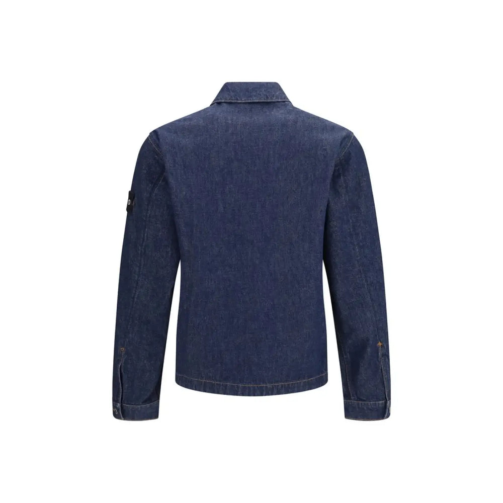 Stone Island Blue Cotton Denim Jacket