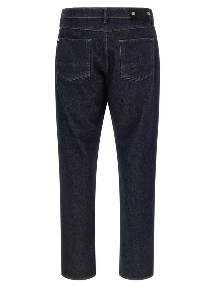 Stone Island Blue Cotton Straight-leg Jeans