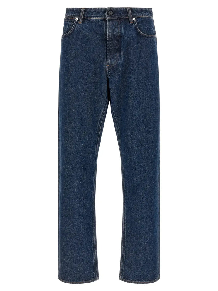 Stone Island Blue Cotton Straight-leg Jeans