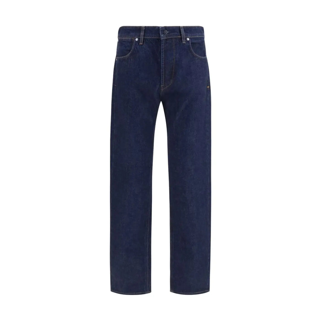 Stone Island Blue Cotton Straight-leg Jeans