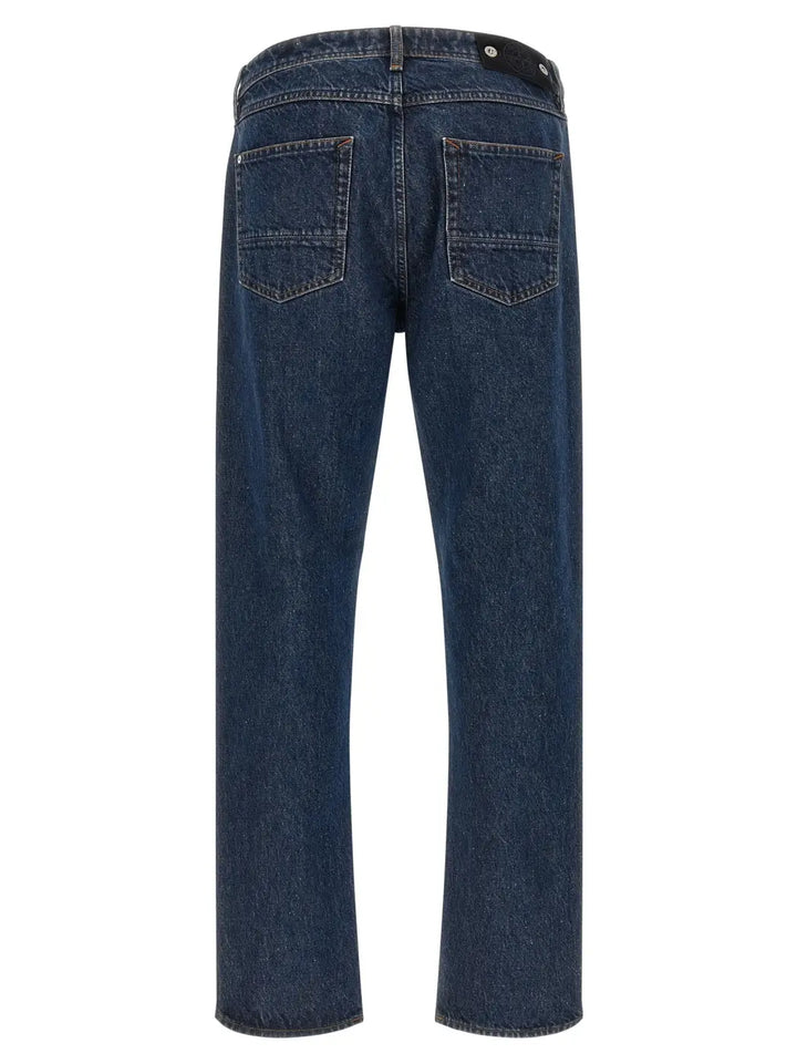 Stone Island Blue Cotton Straight-leg Jeans