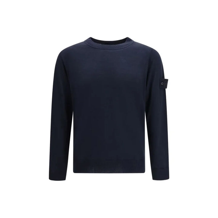 Stone Island Blue Fleece Wool Sweatshirt