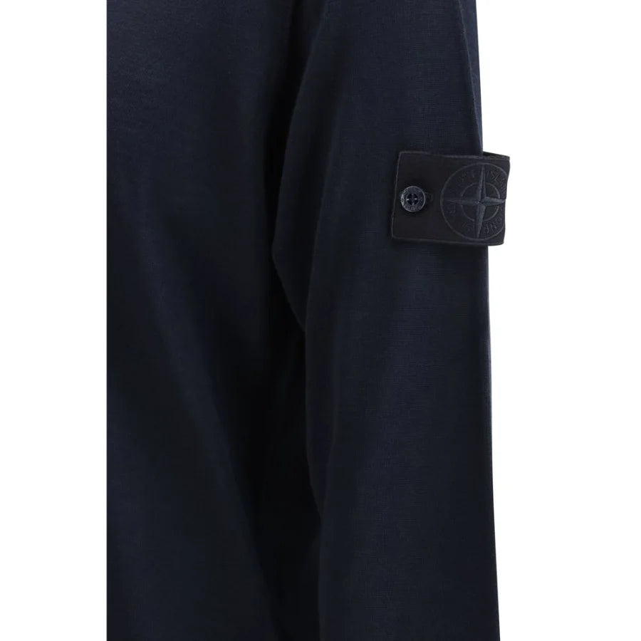 Stone Island Blue Fleece Wool Sweatshirt