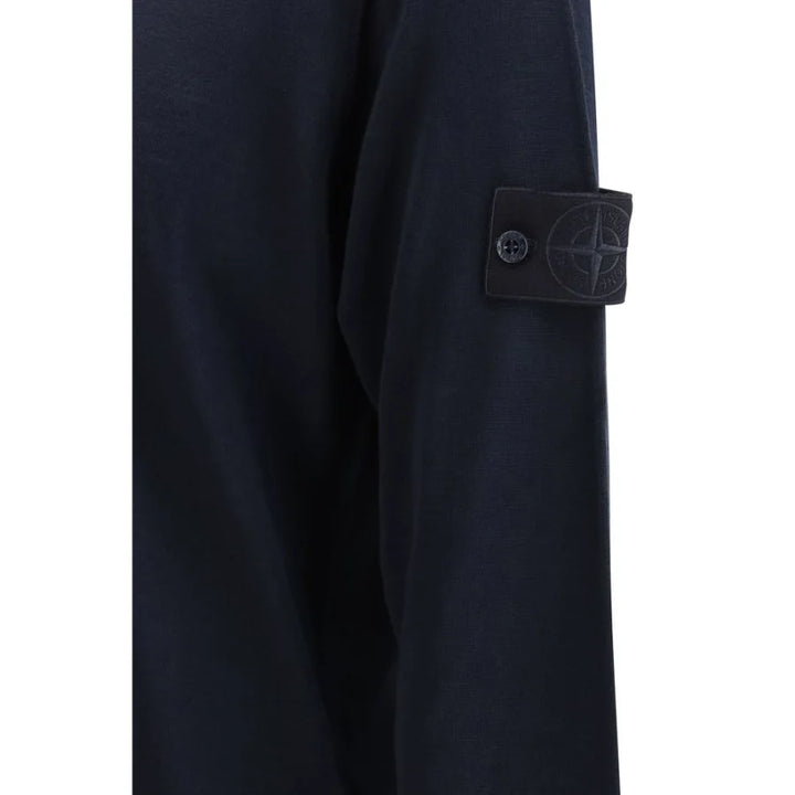 Stone Island Blue Fleece Wool Sweatshirt