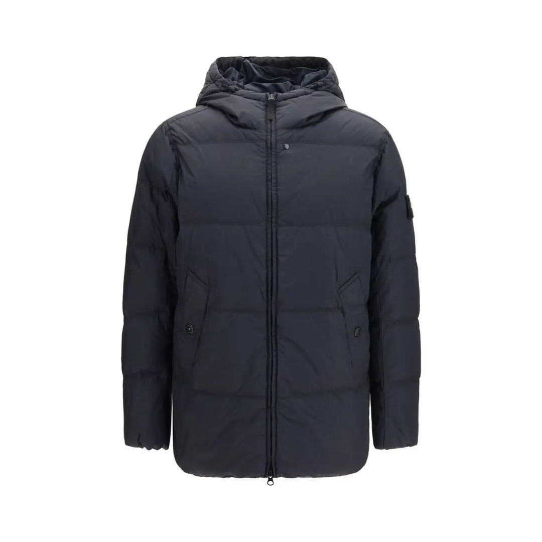 Stone Island Blue Nylon Full-length Jacket