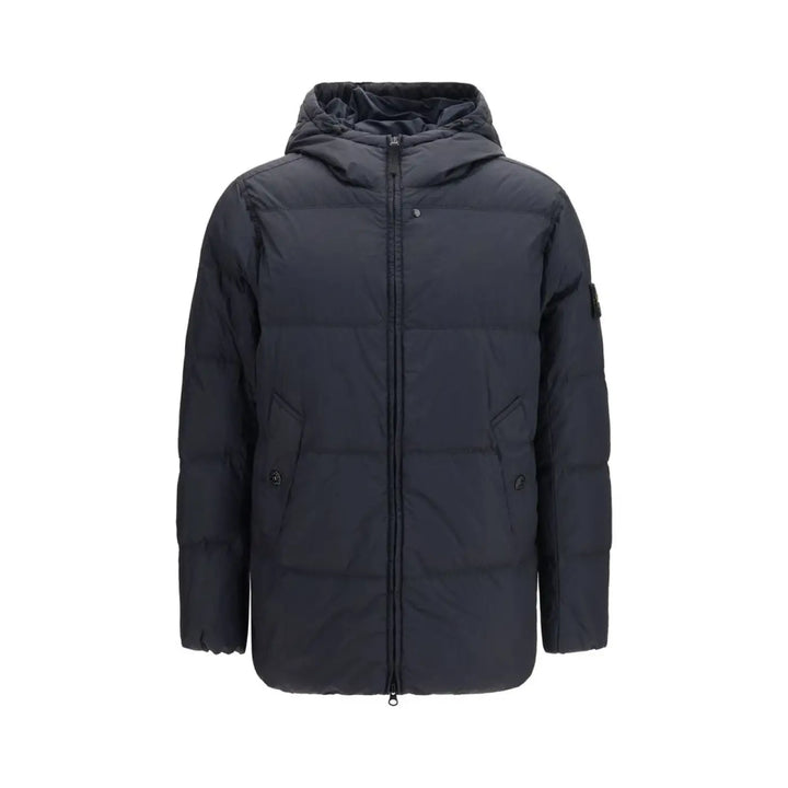 Stone Island Blue Nylon Full-length Jacket