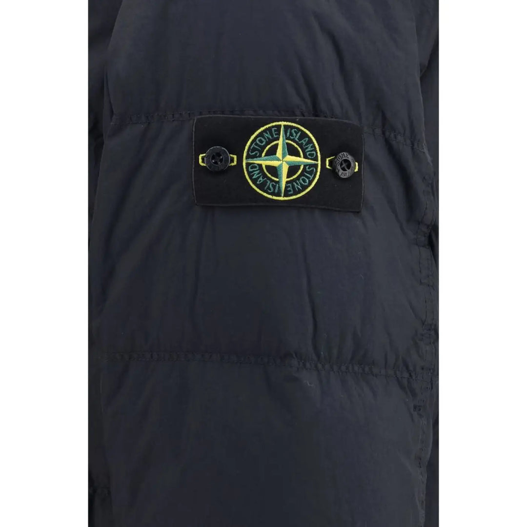 Stone Island Blue Nylon Full-length Jacket