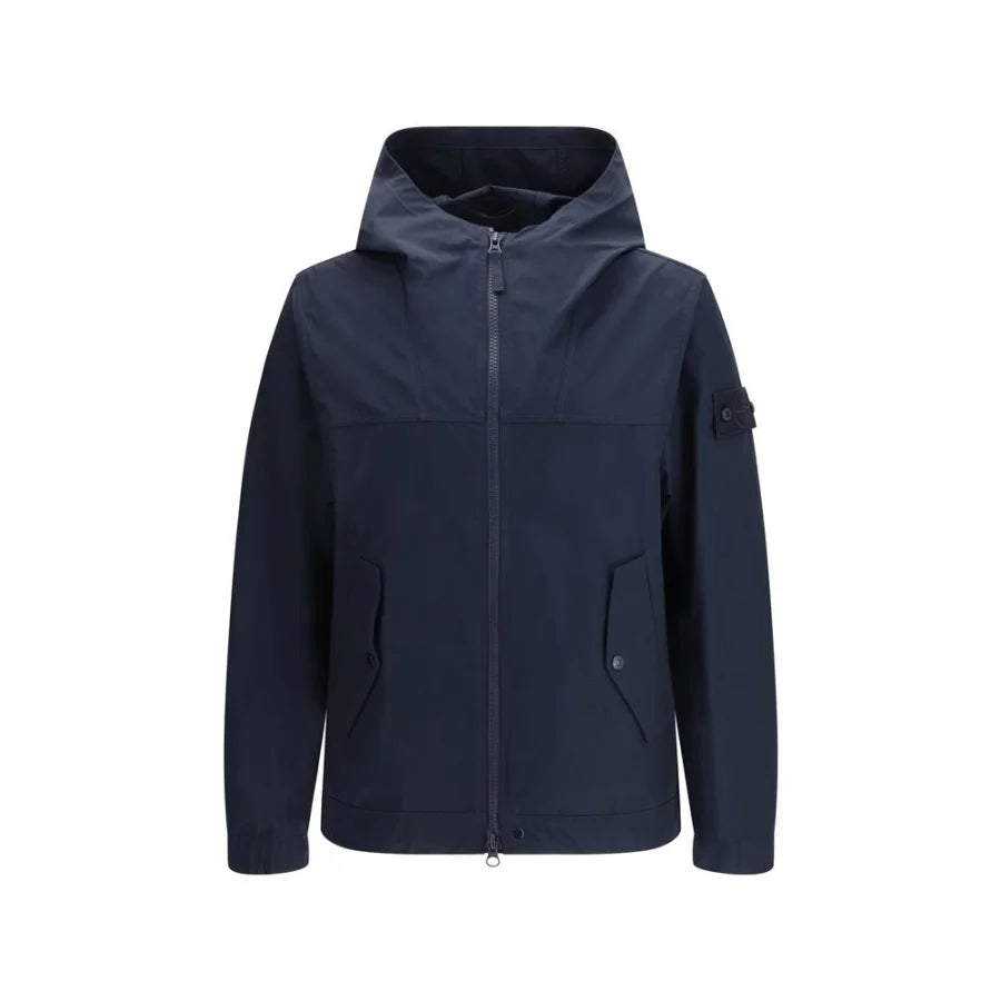 Stone Island Blue Polyester Coat