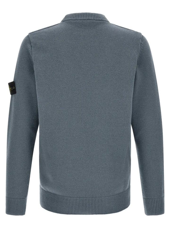 Stone Island Blue Virgin Wool Cardigan