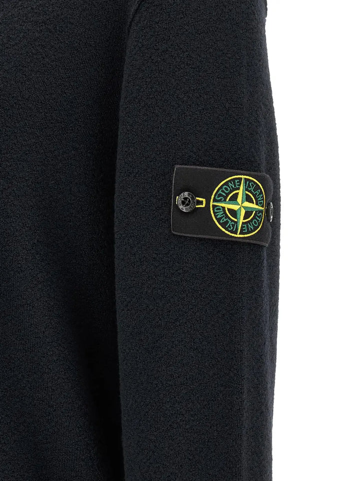 Stone Island Blue Virgin Wool Cardigan