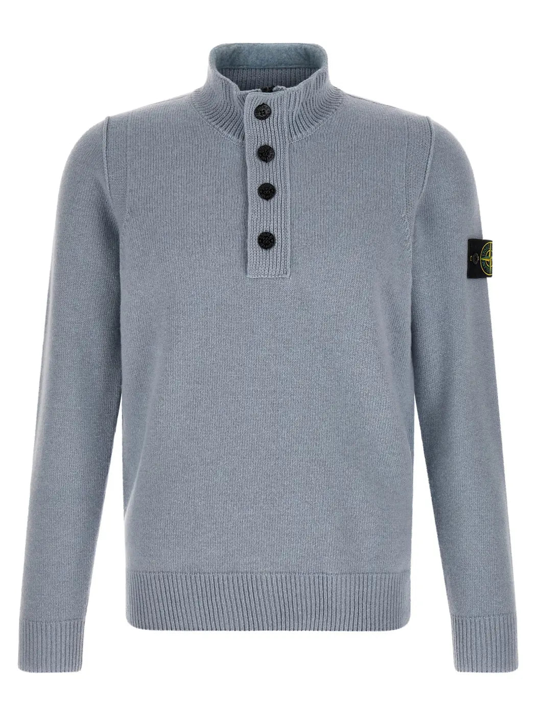 Stone Island Blue Virgin Wool Cardigan