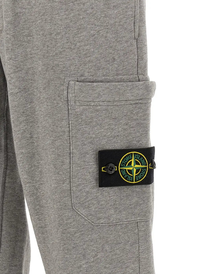 Stone Island Gray Cotton Joggers (workout Pants)