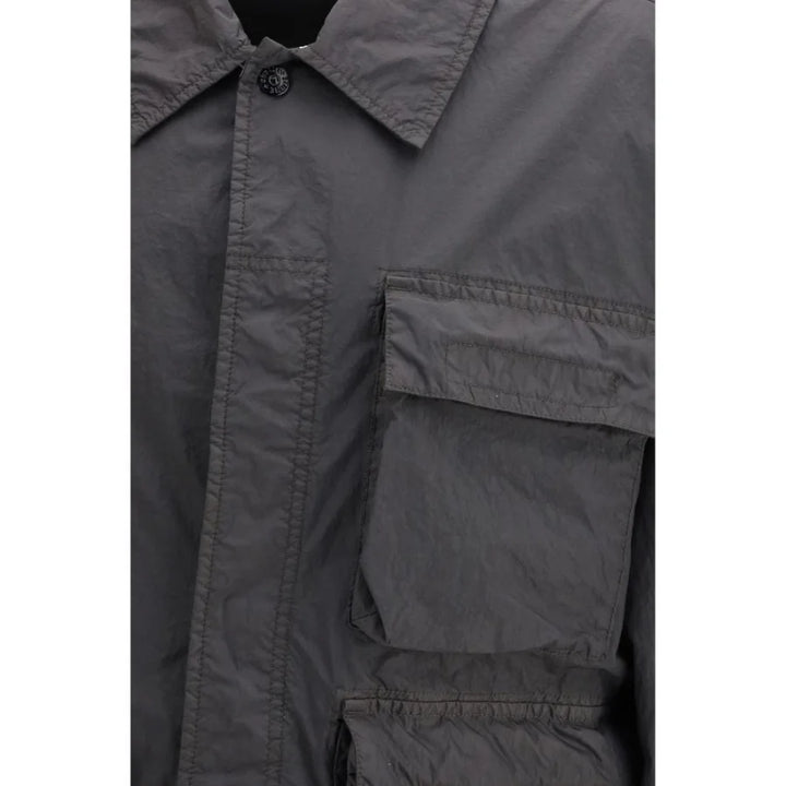 Stone Island Gray Polyamide Coat