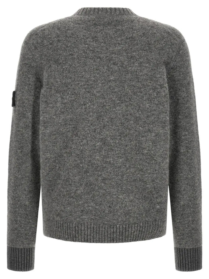 Stone Island Gray Wool Cardigan