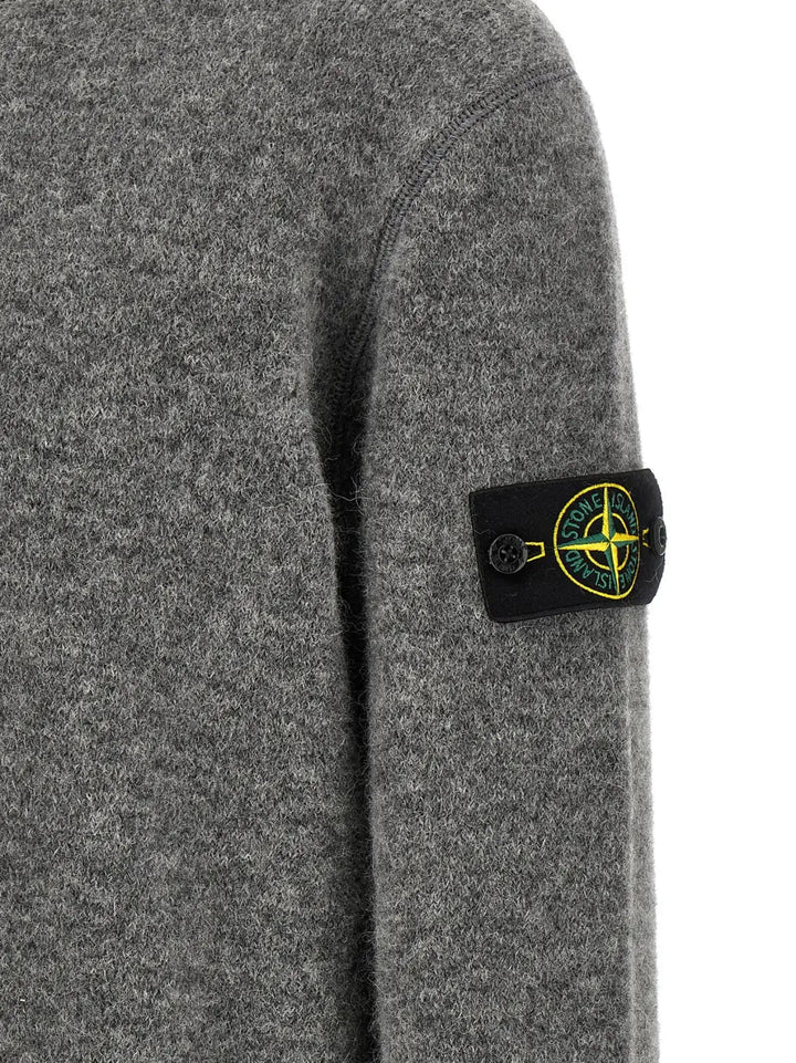 Stone Island Gray Wool Cardigan