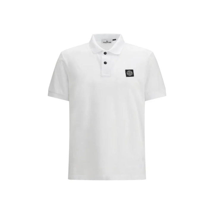 Stone Island White Cotton Polo Shirt