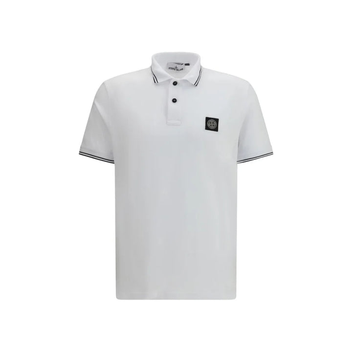 Stone Island White Cotton Polo Shirt