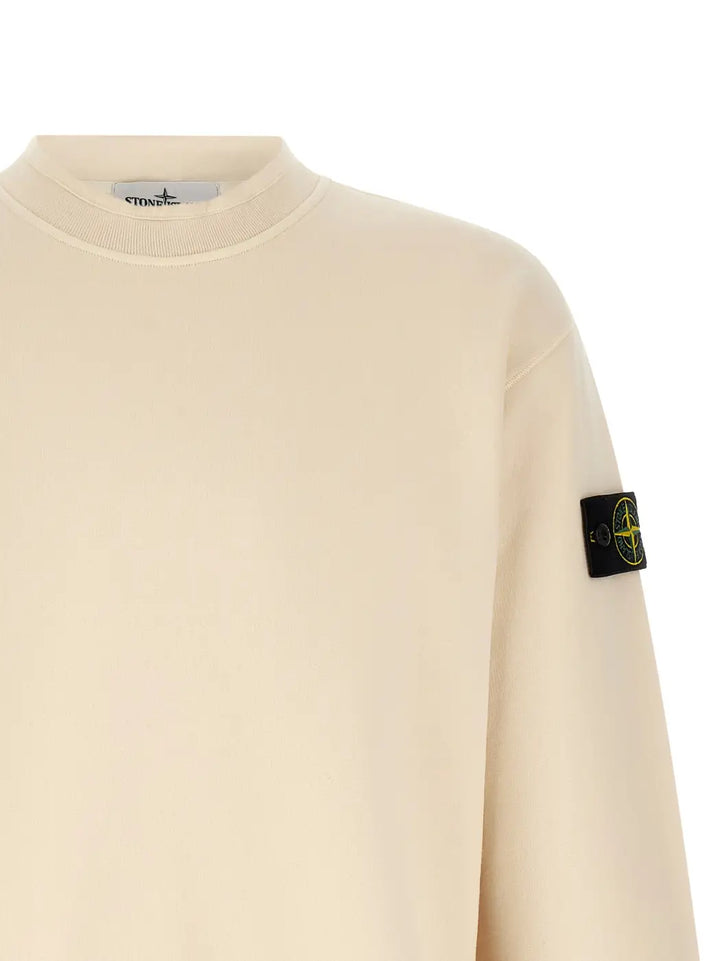 Stone Island White Cotton Sweatshirt