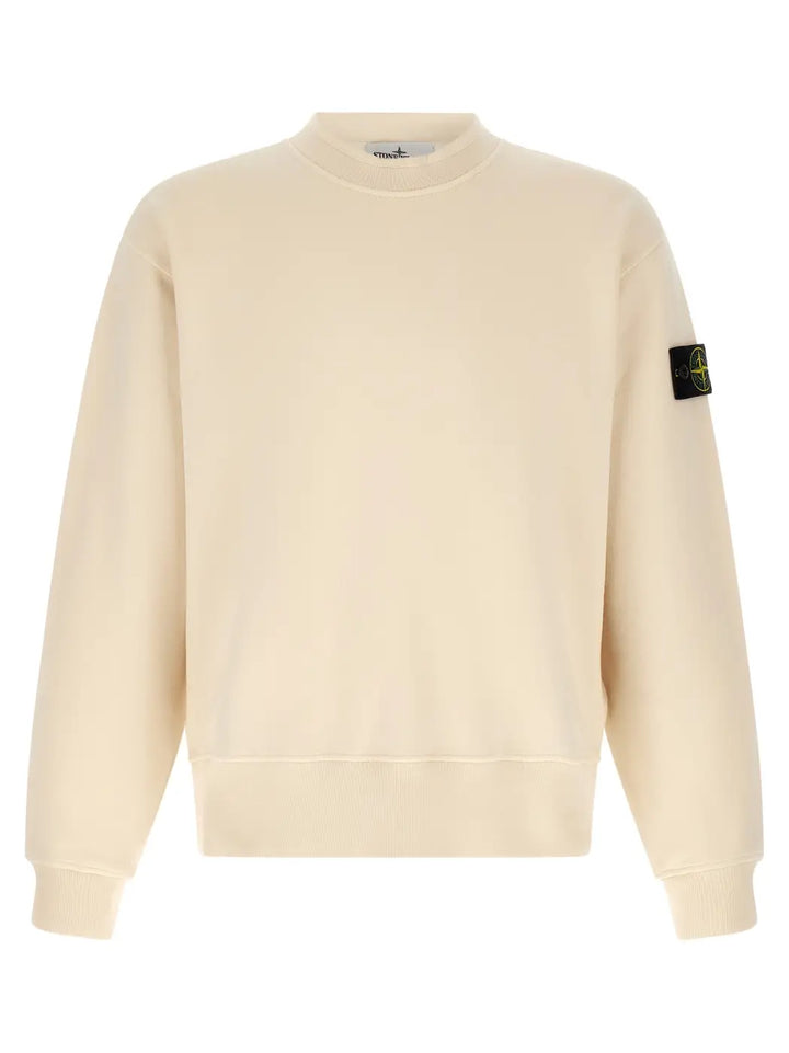 Stone Island White Cotton Sweatshirt