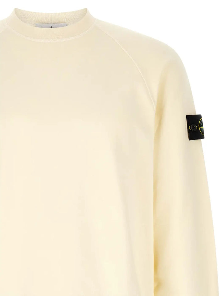 Stone Island White Cotton Sweatshirt