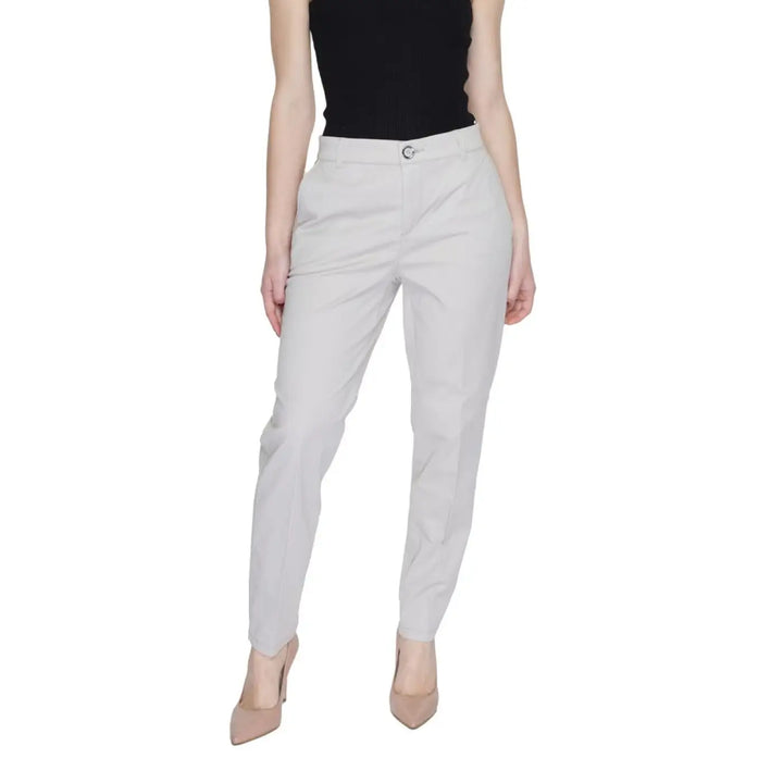 Street One Beige Cotton Casual Pants