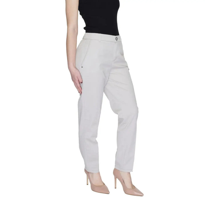 Street One Beige Cotton Casual Pants